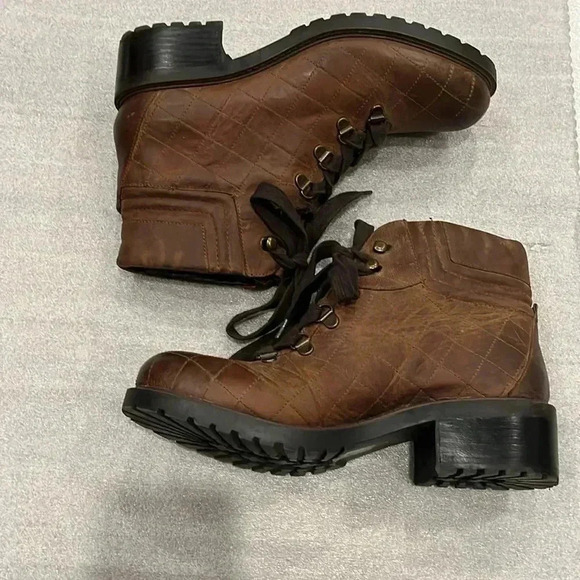 [US10]Steve Madden Donella Women Brown 2” Block Heeled Leather Ankle Boots - Picture 3 of 9